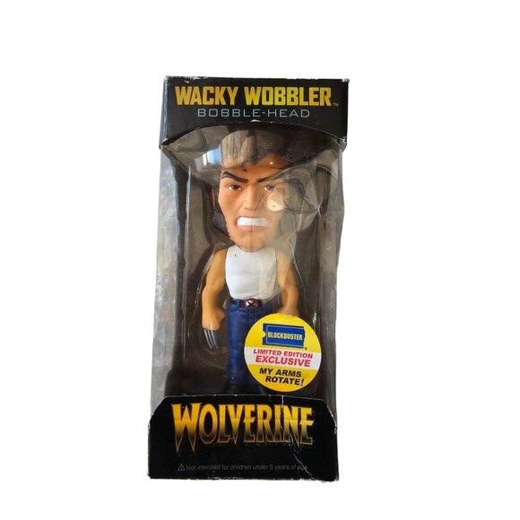 Wolverine Wacky Wobbler Figure Funko Bobblehead 2009 Blockbuster Exclusive - Picture 1 of 6